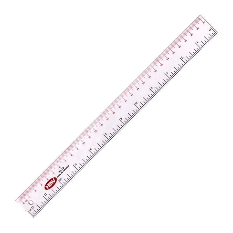 HBW Plastic Ruler Transparent 12″