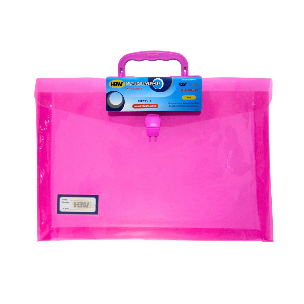 HBW EXPANDABLE PLASTIC ENVELOPE WITH HANDLE