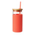 Neon covered glass tumbler with straw orange