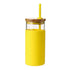 Neon covered glass tumbler with straw yellow